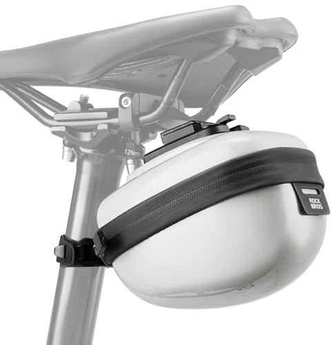 ROCKBROS Sacoche de Selle Vélo Route, Sac de Siège Arrière 0,4L Rigide, Accessoire de Cyclisme pour VTT Vélo Course Universel Installation Facil pour Homme Femme, Gris