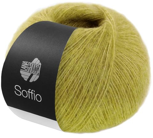 LANA GROSSA Soffio | Flauschiges Lace-Garn aus Merino- & Baumwolle mit 10% Kaschmir | Handstrickgarn aus 60% Schurwolle (Merino superfein), 30% Baumwolle (Bio) | 25g zum Stricken | 212m Garn FB 8