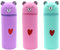 Sporgo 3 Stück Kawaii Federmäppche: 2 in 1 Weichem Silikon Federmäppche Cartoon Bleistifthalter Schlampermäppchen, Niedliches Stifteköcher Teleskopisch Mäppchen für Teenager Schülerin (A)