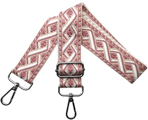 Taschengurte zum Wechseln Schultergurt für Tasche, Verstellbar Taschengurt Breit 3.8cm mit Silber Karabiner Schulterriemen Taschenband Umhängegurt Tragegurt für Handtaschen, Bunt, R