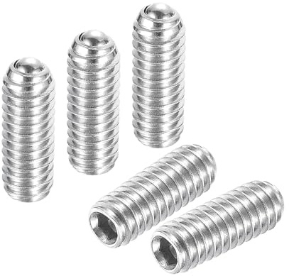 QUARKZMAN Kugelspitze Madenschrauben 15 Stück Kugelkopf-Stellschraube, M3 x 8mm 304 Edelstahl Metrische Feder Sechskant Schraube