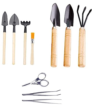 VICASKY 10stücke Teiliges Mini-gartenwerkzeugset Aus Ergonomisch Vielseitig Einsetzbar Für Grabung Jäten Bodenlockerung Und Umpflanzen Für Sukkulenten Bonsai Und Pflanzenpflege