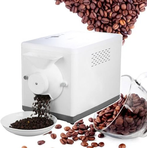 XRSMOU Torréfacteur Électrique À Grains De Café, Minuterie 0-90 Minutes, Température 100°C-250°C Réglable, Cuisson À Une Touche, pour La Maison (220V)