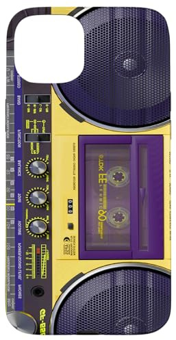 Boombox Throwback Retro Musik Stereo Gelb Ghettoblaster Hülle für iPhone 15 Plus