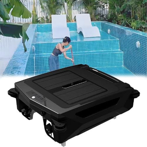 PxkVrin Robot Limpiafondos Solar, Robot Limpiafondos De Piscina, Dos Modos De Velocidad, Inteligente para Evitar ObstáCulos, para Piscinas Elevadas.