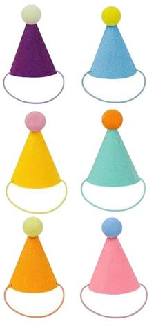 Gralara 6 Stück Mini Partyhüte für Haustiere, Bunt, Leicht, Niedlich, Kostüm