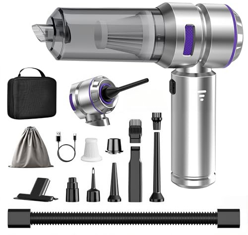 4-in-1 Handheld Vacuum Cleaner - 22000Pa Car Vacuum Cleaner Cordless with 3 Speed Brushless Motor, Dust Blower, Rechargeable&Portable Mini Vacuum for Home, Car, Office, Pet Hair