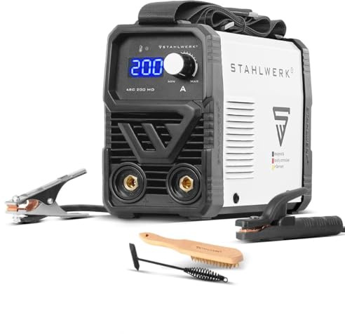 STAHLWERK Poste à souder à l'électrode ARC 200 MD – MMA jusqu'à 200 A, utilisation flexible sans gaz, compact & léger, Smart Cooling, Hotstart automatique, fonction Anti-Stick