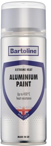 Bartoline VHT Aluminium Paint 400ml – High Temperature Resistant Up to 650°C, Exhaust & Engine Metal Paint Spray, Durable Aluminium Finish for BBQs, Stoves & Automotive Use