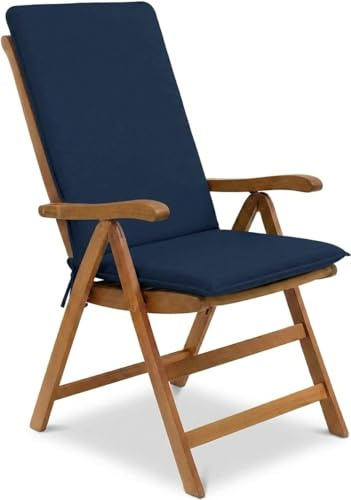 Cuscino per Sdraio da Esterno Imbottito, Materassino Universale Sfoderabile con Laccetti, Copri Sedia Prendisole per Giardino, Piscina e Terrazzo Made in Italy Colore Blu misure 45x90 cm