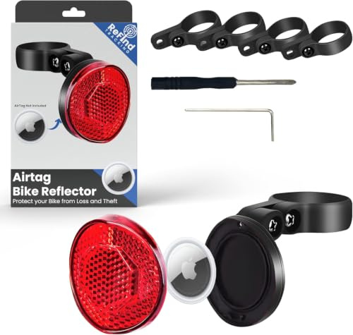 ReFind Airtag Bike Reflector, Compatible with Google Find Hub and Find My | Anti-Theft Bicycle Reflector, GPS Tracker Tag, Waterproof IP67, Bike Lock for Ebike and Scooter