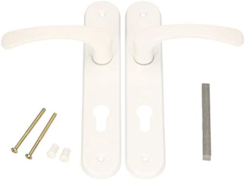 KOTARBAU® Türgriff 90 mm Rechts Links für Profilzylinder Weiß Türgarnitur Türbeschlag Türdrücker Türklinke Drückergarnitur Zimmertür Klinke Alu