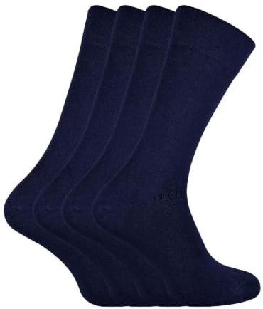 Sock Snob - 4 Pairs Bamboo Finely Knit Thin Super Soft Suit Socks for Men & Women (as8, numeric, numeric_4, numeric_8, regular, regular, Navy)