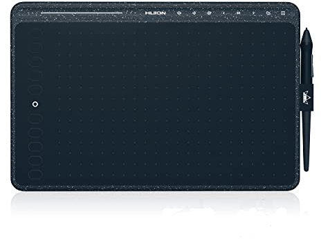 HUION HS611(Blue étoilé) Tablette de Dessin, Fonction D'inclinaison, Tablette Graphique Prise en Charge Android, 8 Touches Multimédias et Bande de Touche, 10 Touches D'appui pour Le Dessin