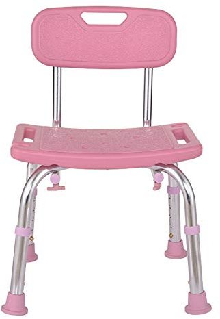 RTY-BY Duschhocker 150kg, Badesitz Erwachsene mit lehne, Duschbank Badehocker Sitz-Bank Badewannensitz for Senioren, Behinderte, einstellbare Höhe Non-Slip-Design, Rosa
