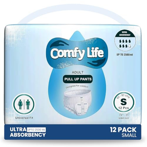 Comfy Life Pantalones de pañales para adultos con incontinencia de alta absorción (12 unidades)