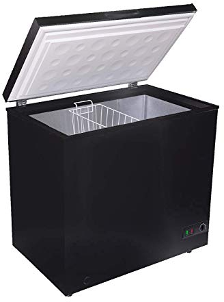 SIA CHF200B-AMZ1 Black Freestanding Large Chest Freezer, 201L Capacity, 89.5cm Wide, 4* Freezer Rating, 7 Temperature Settings, E Rated, 2 Years Parts and Labour Guarantee