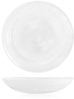H&H Glow 6359002 Suppenteller, Glas, transparent, 20 cm
