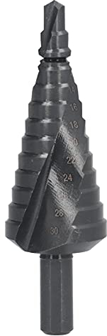 Ausla HSS-Stufenbohrer, Kegelbohrer Konusbohrer, Stufenbohrer aus Metall, 6‑30 mm, Schälbohrer für Metall, Holz und Kunststoff
