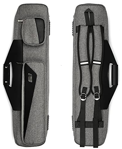 MangoRun Pool Queue Fall 4x4 mit Rucksack Riemen Tragetasche für 4 Pool Quees (Grey)