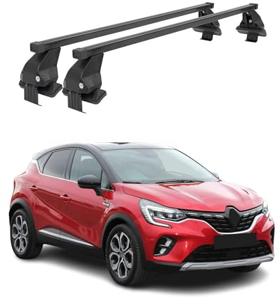 OMAC Querstreben aus Stahl für Renault Captur II 2019-2026 – Diebstahlsicherung inklusive – City Crash getestet – DIN 75302:2019 – ISO/Pas 11154:2006 – Max. Belastung 50 kg Schwarz