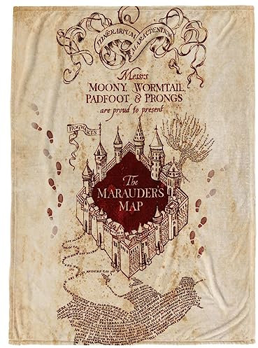 Harry Potter Marauders Map Kids Throw Blanket 50x70 (Officially Licensed)