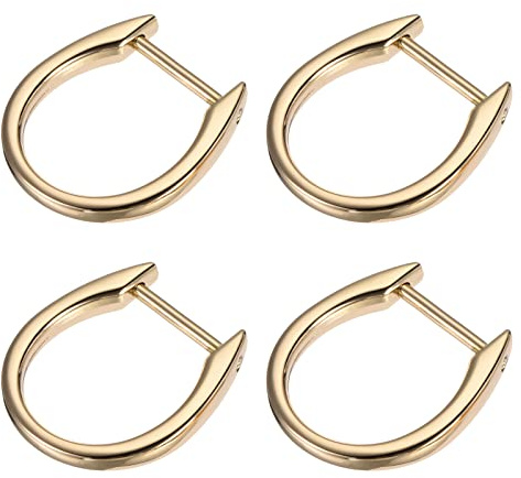 METALLIXITY Fer à Cheval Anneaux en D (29mm) 4Pcs Visser Forme U Boucles Manille - pour Voiture Clés Porte-clés Sacs Cuir Artisanats, Doré Clair