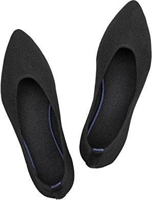 Frank Mully Femmes Bout Pointu Ballet Plat Tricot Chaussures Basses Chaussures Plates Confortables Slip on Flats Chaussures pour Femme Chaussures Classiques, 3.Schwarz, 36.5 EU