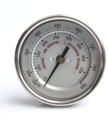 KAMaster BBQ Grill Temperature Gauge for Kamado Grill Joe Waterproof Large Face Thermometer Barbecue Charcoal Grill Stainless Steel 150-900°F Cooking Thermometer for Kamado Accessories Tool (White)