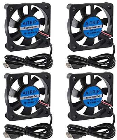 AITRIP 4PCS 5010 5V USB 50mm Lüfter, Brushless DC, 4er Pack, Geschwindigkeit 4200 U/min für Kleingeräte Serie Ersatz