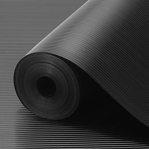 Origuuds Tappetino per Cassetti Antiscivolo, Rivestimento Cassetti, Non-Adesivo EVA Plastica Proteggere Armadietti Frigorifero Ripiani Cassetti (30cmx300cm/Nero)