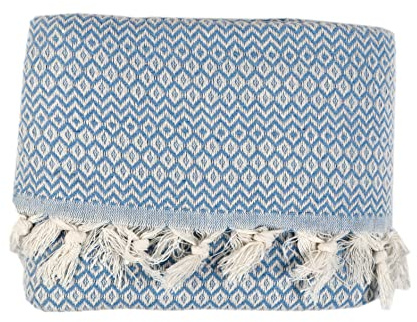 Tuiste Doppelte Tagesdecke Hellblau Blau, Baumwolle, Couchüberwurf, Sofadecke, kuschelige TV-Decke, Couchdecke, Sesseldecke, Wendedecke, Bettüberwurf, Couch Überzug, Sommerdecke, 200x230 cm
