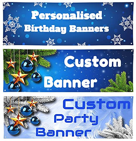 Personalisierte Banner, werbebanner selbst gestalten, banner selbst gestalten mit Foto/Text/Logo, Dekorationsbanner für den Innen- und Außenbereich – Geburtstagsfeier, Abschlussfeier, hochzeit banner
