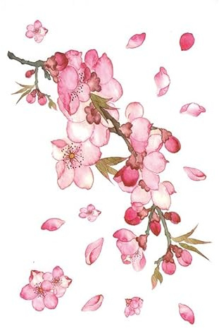 Cherry Blossom Arm Temporary Tattoo Antique Female Sexy Waterproof Scar Clavicle Peach Blossom Sticker