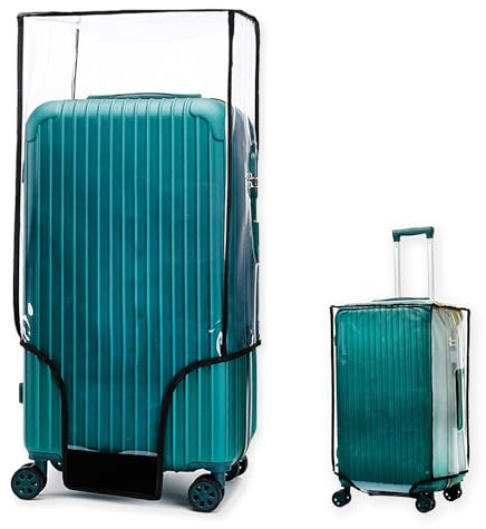 ZOUNI Clear PVC Luggage Cover Protectors, 30 Inch Waterproof Transparent Travel Luggage Protector Suitcase Cover Protectors for Wheeled Suitcase (30（20.8 L x 13 W x 29.5 H）)