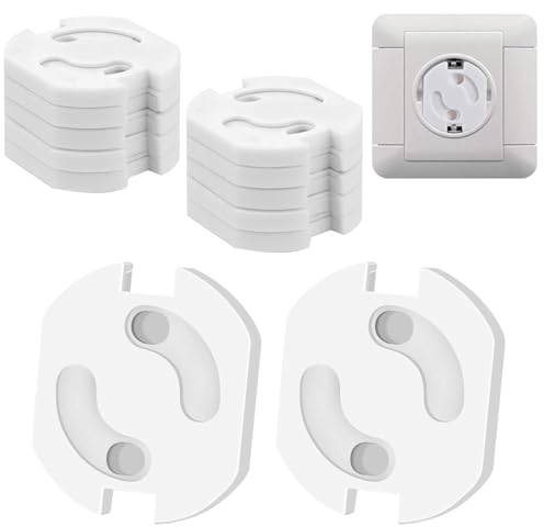 12Stck Kindersicherung Steckdosenabdeckung Steckdosenschutz Steckdosensicherung mit Drehmechanik für Babys und Kleinkinder