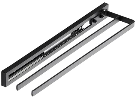 SOTECH Porte-serviettes coulissant STYLE à 2 bras noir 415 mm course 300 mm Porte-serviettes pour montage latéral sur lavabo