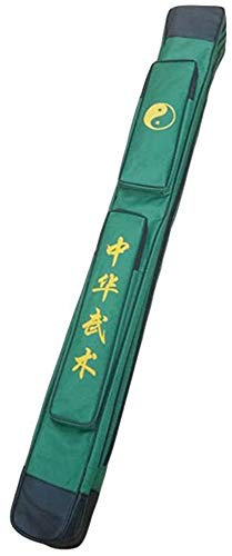 KOINEN Schwerttasche, Tai Chi Tragetasche, Chinesische Kung-Fu-Schwert-Tragetasche, grün, EIN- und doppellagiger Waffenkoffer, Oxford-Stoff mit PU, einlagig (Color : Single Layer)