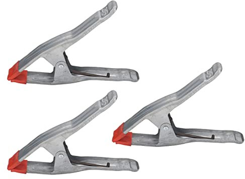 LOCADENCE 3Pcs Metal Spring Clamps, 9 in Cold Rolled Sheet Iron Galvanizing Built in Spring Wide Handle a Shape Spring Clamps for Woodworking Factories Repair Shops