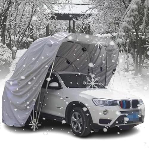 Garaje semiautomático portátil, cobertizo de estacionamiento para Coches de Alta Resistencia, Cubierta Impermeable Plegable para Coches, Garaje Completo al Aire Libre ()
