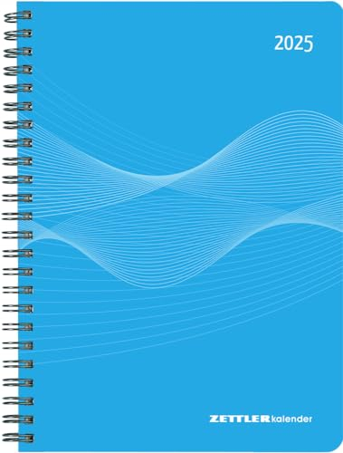 Wochenplaner PP-Einband blau - Kalender 2025 - Cheftimer A5 - ZETTLER Kalender - 1 Woche 2 Seiten - Format 15 cm x 21 cm