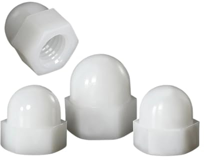 Weiße Hutmutter aus Kunststoff, Nylon, Gummi, Kuppelmutter, dekorative Hutmutter M3, M4, M5, M6, M8, M10, M12-M20, Blindmutterkappe, sechseckige Kuppel(M18-1PCS)