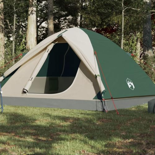 Tino Tech Kuppel-Campingzelt 6 Personen Outdoor Tent Gruppenzelt Familienzelt Große Wurfzelt Festivalzelt Wurfzelte für Familie Trekkingzelt 348x340x190 cm Polyester&PE Grün