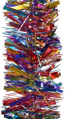 Kaemingk Weihnachtsgirlande 2,7m x 10cm - Lametta Girlande - Christbaumschmuck & Weihnachtsbaumschmuck - Partydeko Foliengirlande - Dekogirlande Bunt