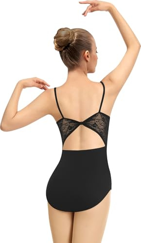 Mulnall Vestido de Ballet Femenino Camiole Cuello Redondo,Forrado en la parte Delantera,Lazo de Encaje(23937-06-XL)