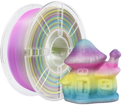 iBOSS PLA Plus (PLA+) 3D-Drucker Filament 1,75mm, Maßgenauigkeit +/- 0,02 mm 1 kg Spule (2,2 LBS), 3D Druck Filament für 3D-Drucker, Transparent Regenbogen