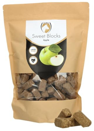 Excellent Horse Sweetblocks - Bonbons de cheval - Riche en vitamines - Peu de sucre - Goût de pomme - 1 kg