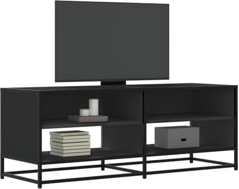 Sufrk TV-Schrank TV MöBel Fernsehschrank TV Cabinet Fernsehtisch Schrank Wohnzimmer Schwarz 120,5x40x46 cm Holzwerkstoff und Metall