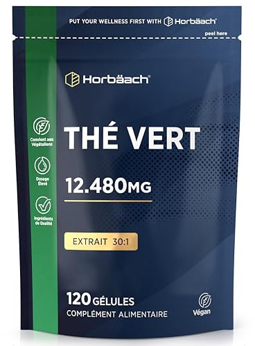 Grüntee Extrakt 12480 mg pro Tagesdosis | 120 Pulver Kapseln | Hochdosiert Green Tea | Vegane | von Horbaach