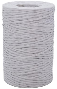Papierbindedraht 205 m, Ø 0,4mm - Papierdraht Bindedraht Blumendraht Basteldraht - Ideal für Blumengestecke DIY Bastelprojekte Dekoration Trockenblumenstrauß Garten (Weiss)